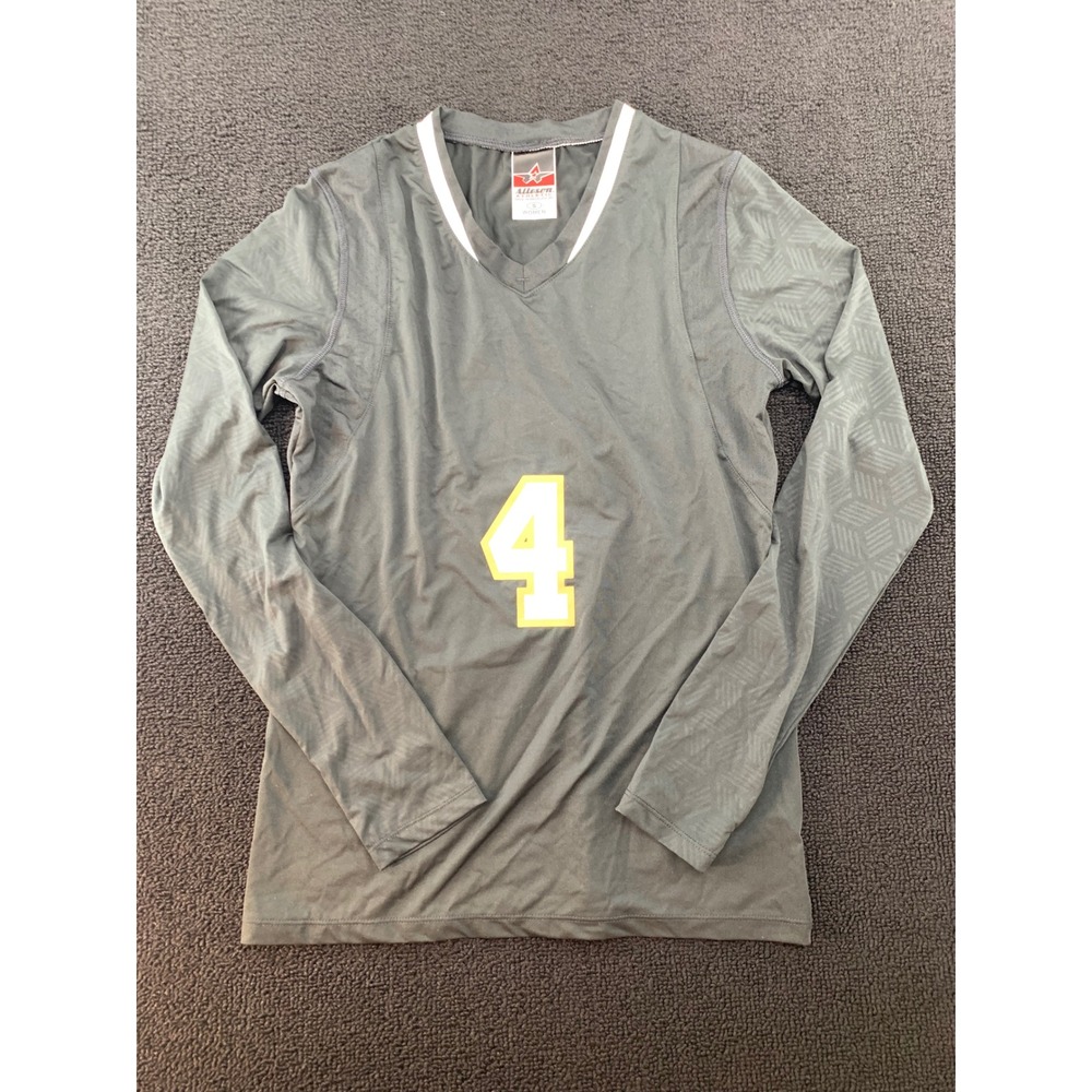 Alleson Athletic Women's Long Sleeve Jersey Number 4 Black Athletic Top‎ Size S